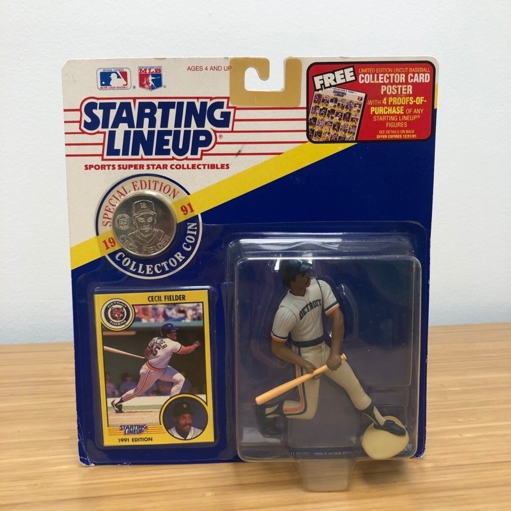 Kenner Starting Lineup Figure Mens Fans White 1991 Cecil Fielder Detroit Tigers